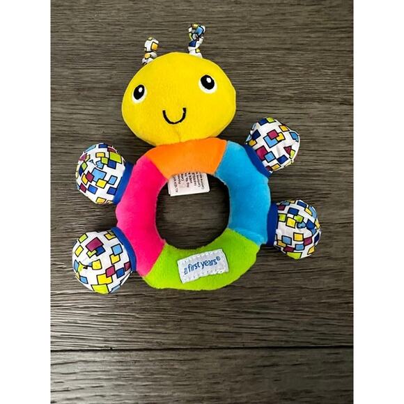 Tomy The First Years Wiggles Baby Rattle‎ Plush Sensory Toy Teether - Picture 1 of 3